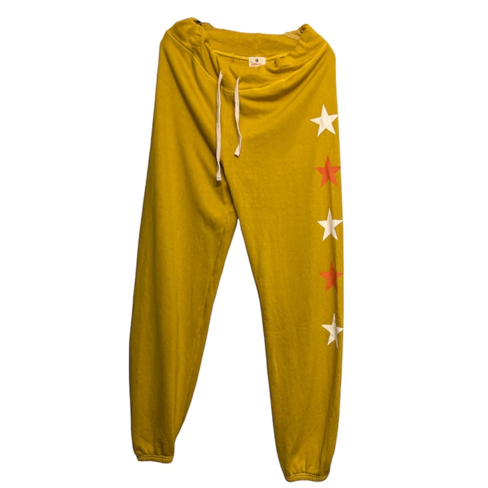 Sundry Mustard Side Star Graphic Sweatpants Joggers New no Tags sz 2 medium